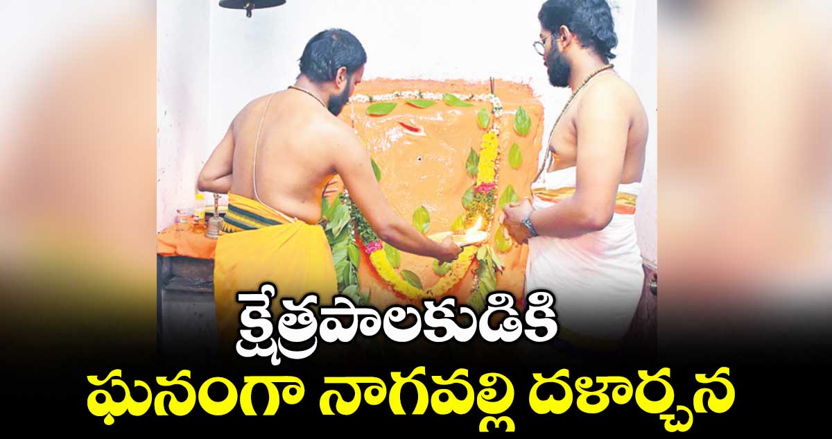 క్షేత్రపాలకుడికి ఘనంగా నాగవల్లి దళార్చన