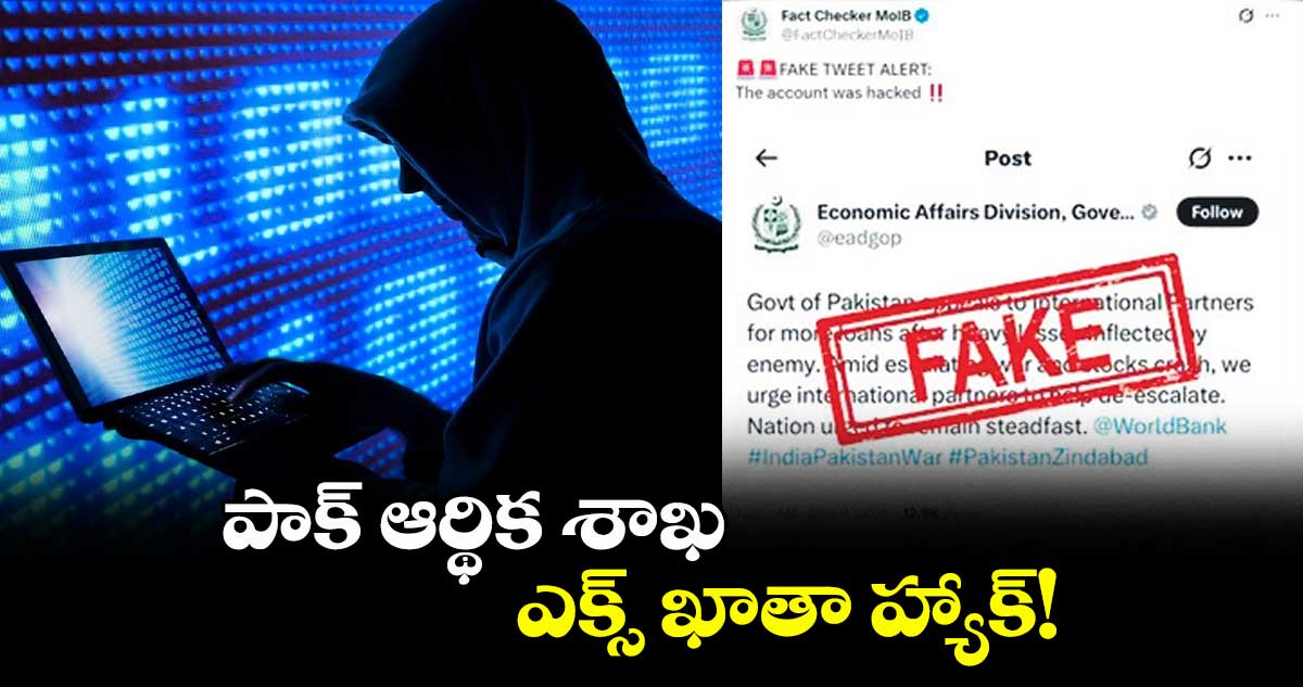 పాక్ ఆర్థిక శాఖ ఎక్స్ ఖాతా హ్యాక్!