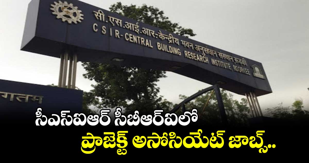 సీఎస్ఐఆర్ సీబీఆర్ఐలోప్రాజెక్ట్ అసోసియేట్ జాబ్స్..