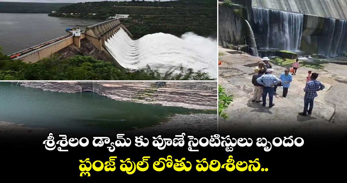 శ్రీశైలం డ్యామ్ కు పూణే సైంటిస్టులు బృందం..ప్లంజ్ పుల్ లోతు పరిశీలన..