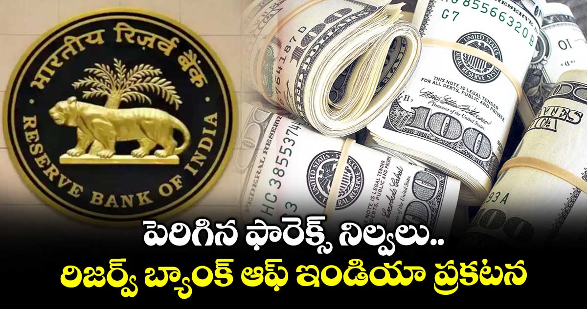 పెరిగిన ఫారెక్స్ నిల్వలు.. రిజర్వ్ బ్యాంక్ ఆఫ్ ఇండియా ప్రకటన