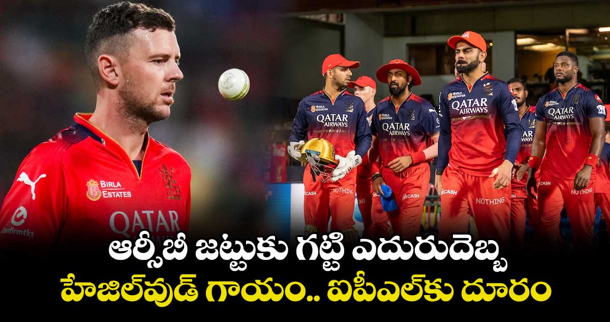ఆర్సీబీ జట్టుకు గట్టి ఎదురుదెబ్బ.. హేజిల్వుడ్ గాయం.. ఐపీఎల్కు దూరం