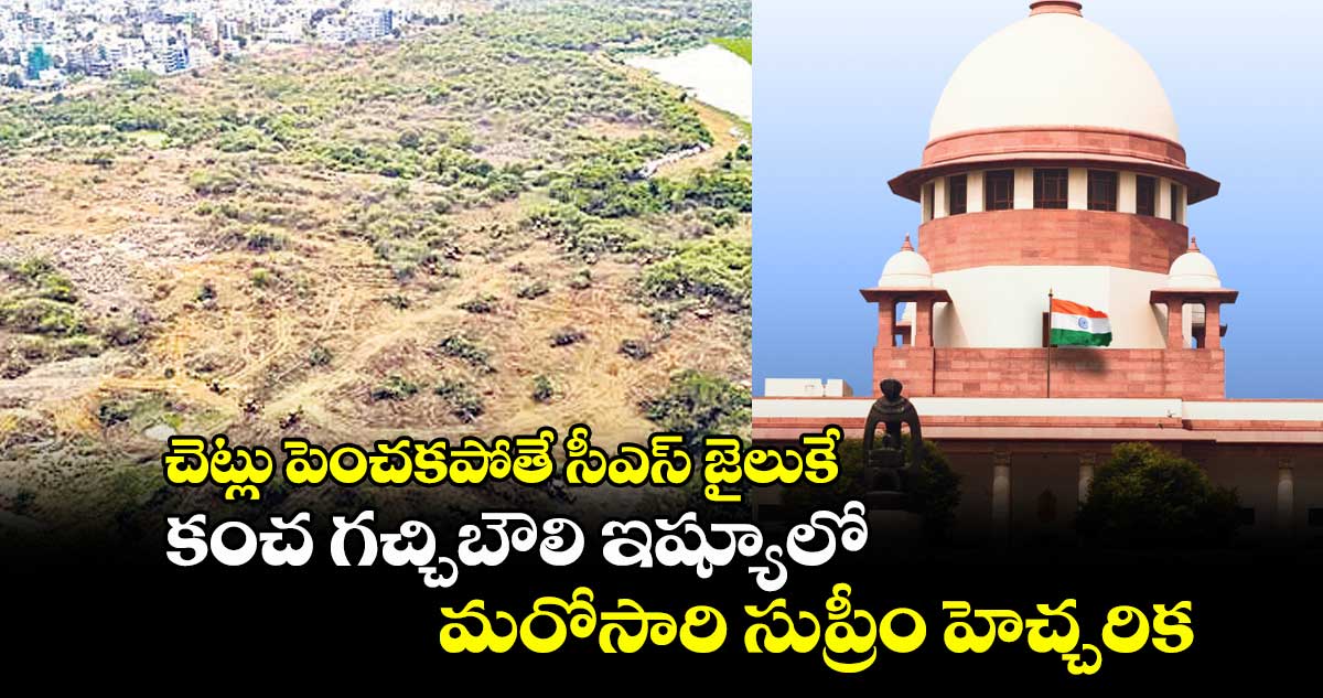 చెట్లు పెంచకపోతే సీఎస్​ జైలుకే... కంచ గచ్చిబౌలి ఇష్యూలో మరోసారి సుప్రీం హెచ్చరిక