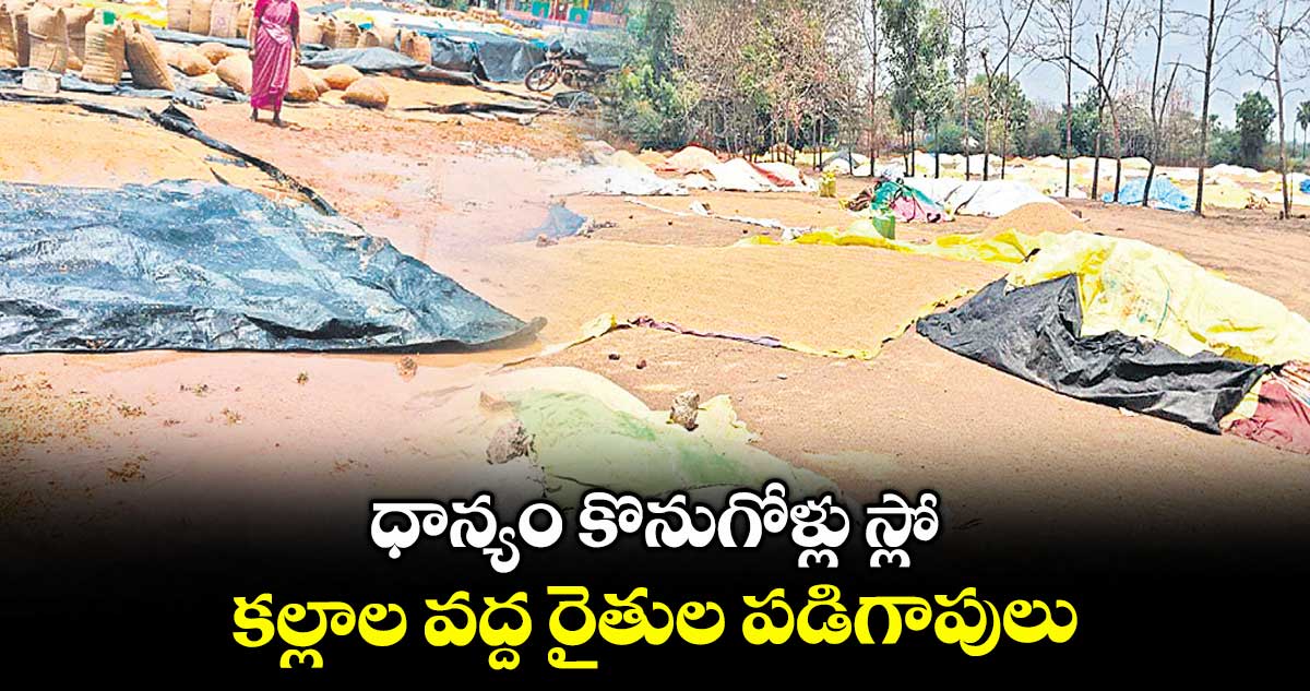ధాన్యం కొనుగోళ్లు స్లో కల్లాల వద్ద రైతుల పడిగాపులు
