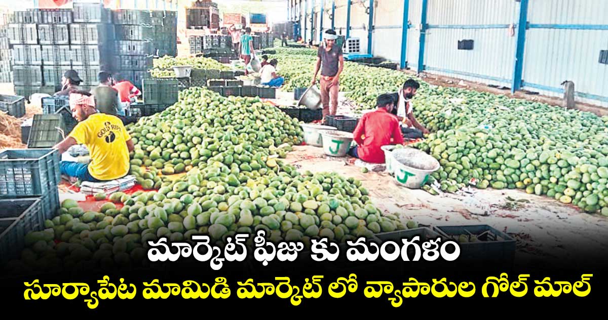 మార్కెట్ ఫీజు కు మంగళం .. సూర్యాపేట మామిడి మార్కెట్ లో వ్యాపారుల గోల్ మాల్