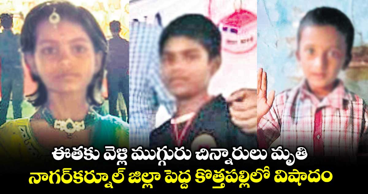 ఈతకు వెళ్లి ముగ్గురు చిన్నారులు మృతి.. నాగర్కర్నూల్ జిల్లా పెద్ద కొత్తపల్లిలో విషాదం