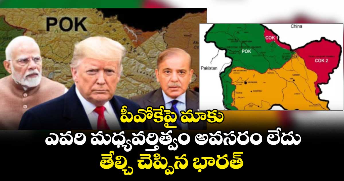 పీవోకేపై మాకు ఎవరి మధ్యవర్తిత్వం అవసరం లేదు: తేల్చి చెప్పిన భారత్