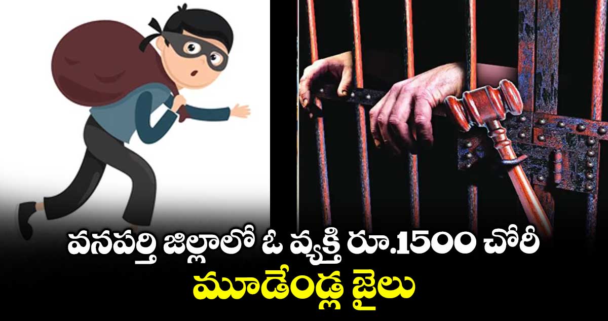 వనపర్తి జిల్లాలో ఓ వ్యక్తి రూ.1500 చోరీ.. మూడేండ్ల జైలు