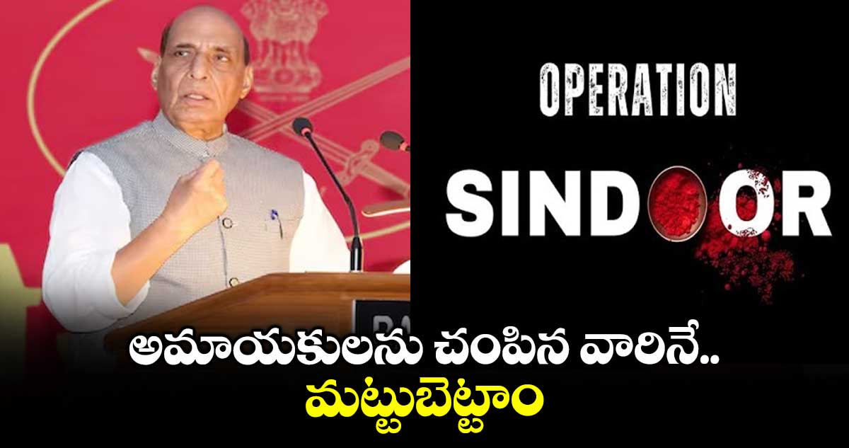 Operation Sindoor: అమాయకులను చంపిన వారినే మట్టుబెట్టాం: రక్షణ మంత్రి రాజ్ నాథ్ సింగ్