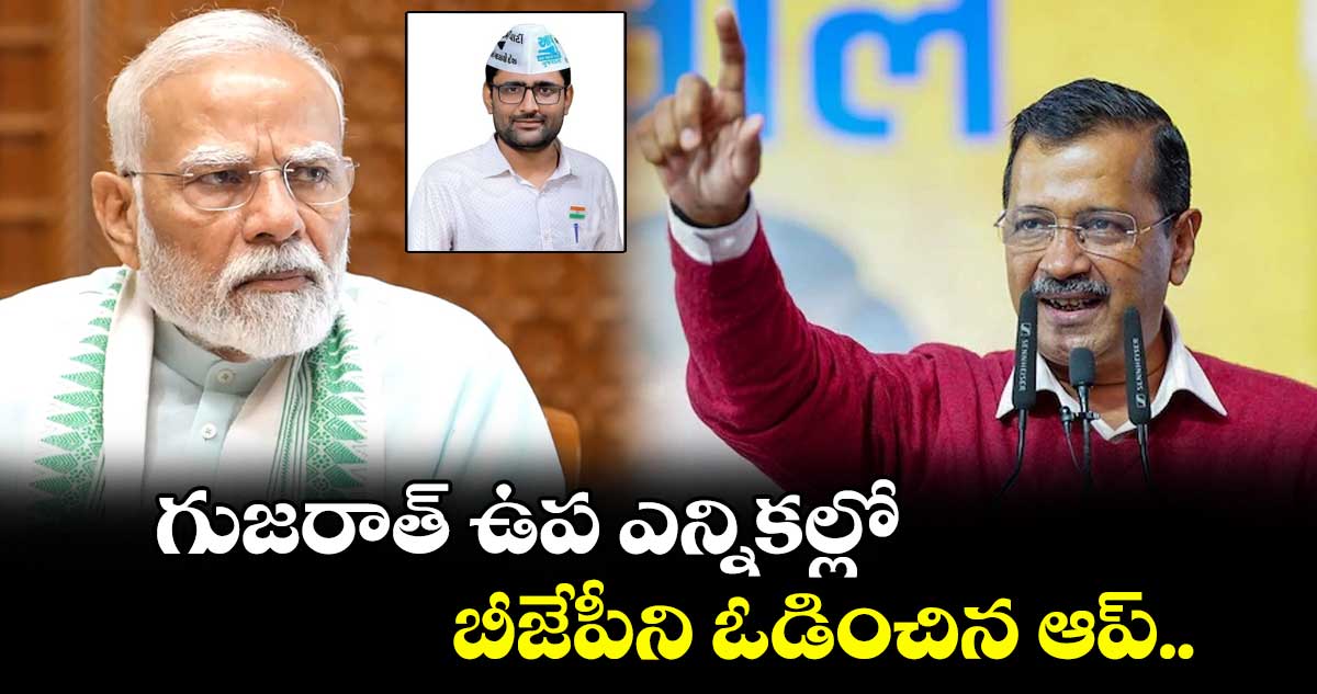 గుజరాత్ ఉప ఎన్నికల్లో బీజేపీని ఓడించిన ఆప్..