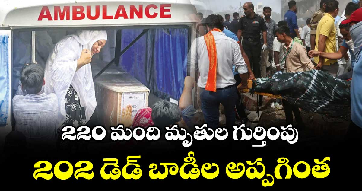 220 మంది మృతుల గుర్తింపు ..202 డెడ్ బాడీల అప్పగింత