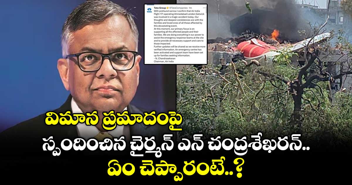 Air India: విమాన ప్రమాదంపై స్పందించిన చైర్మన్ ఎన్ చంద్రశేఖరన్.. ఏం చెప్పారంటే..?