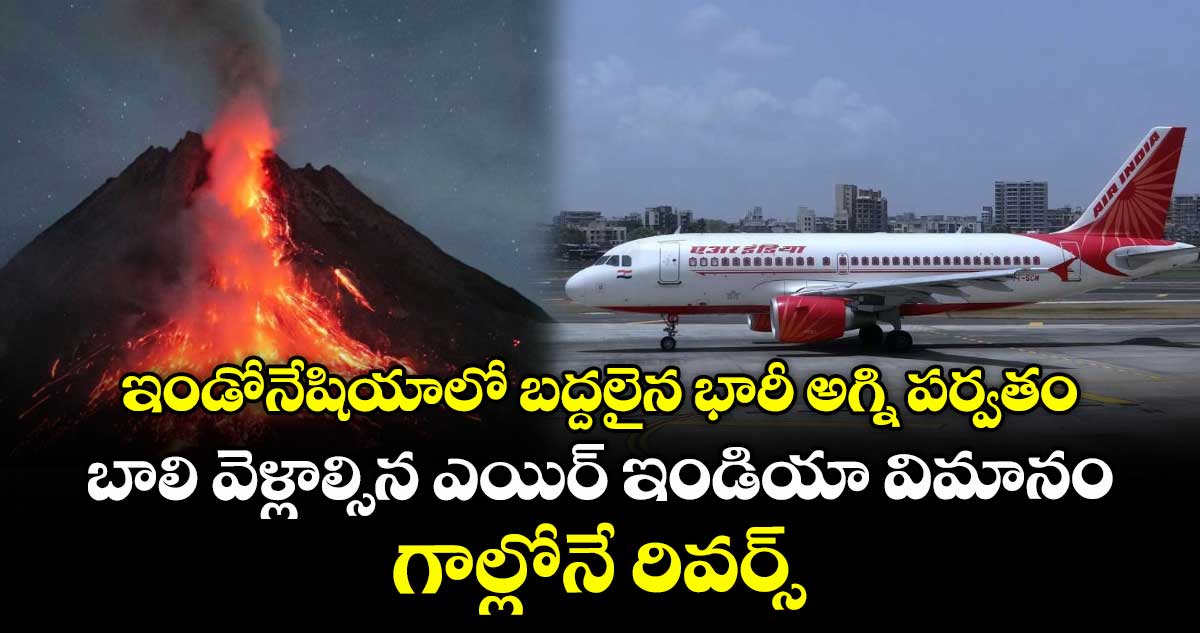 ఇండోనేషియాలో బద్దలైన భారీ అగ్ని పర్వతం.. బాలి వెళ్లాల్సిన ఎయిర్ ఇండియా విమానం గాల్లోనే రివర్స్