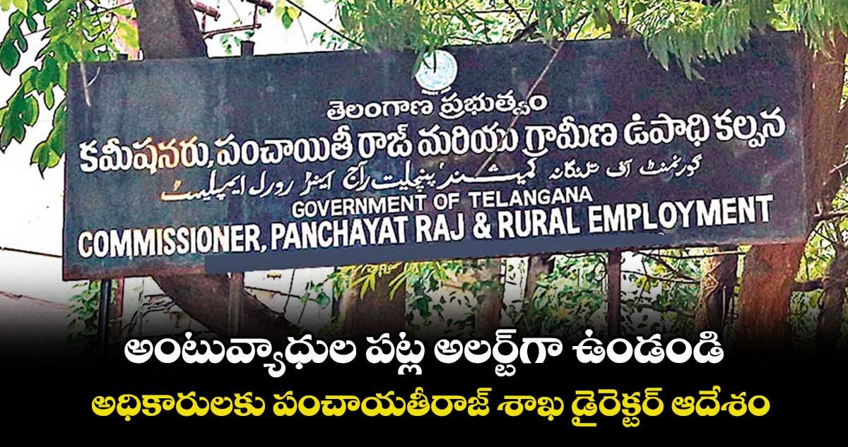 అంటువ్యాధుల పట్ల అలర్ట్గా ఉండండి.. అధికారులకు పంచాయతీరాజ్ శాఖ డైరెక్టర్ ఆదేశం
