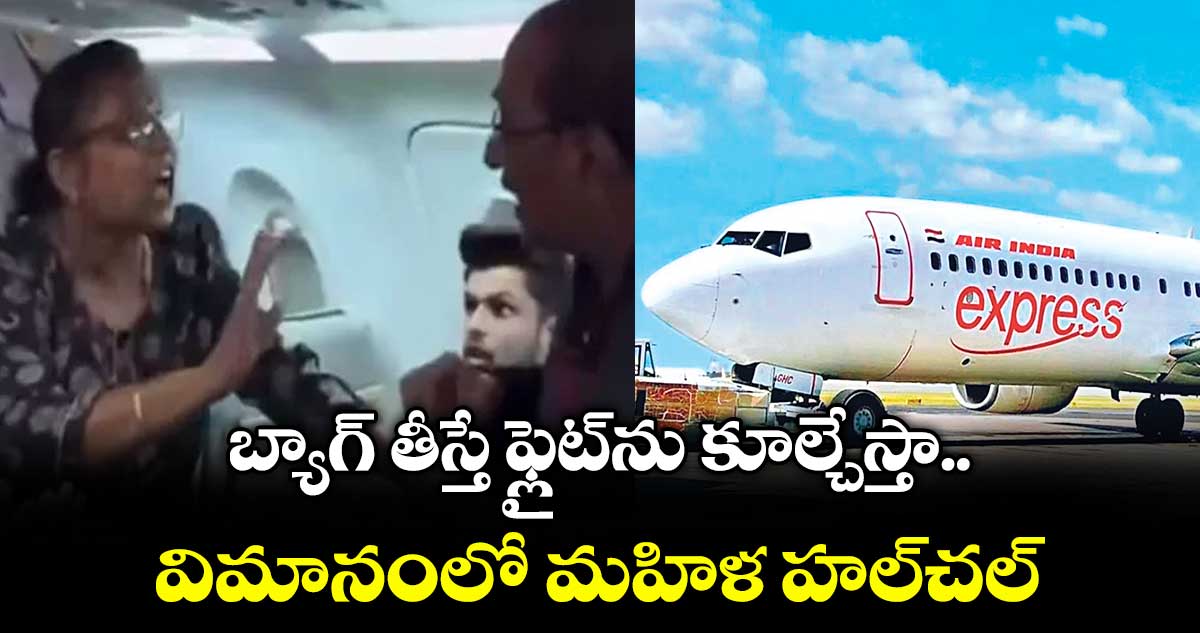 బ్యాగ్ తీస్తే ఫ్లైట్ను కూల్చేస్తా విమానంలో మహిళ హల్చల్