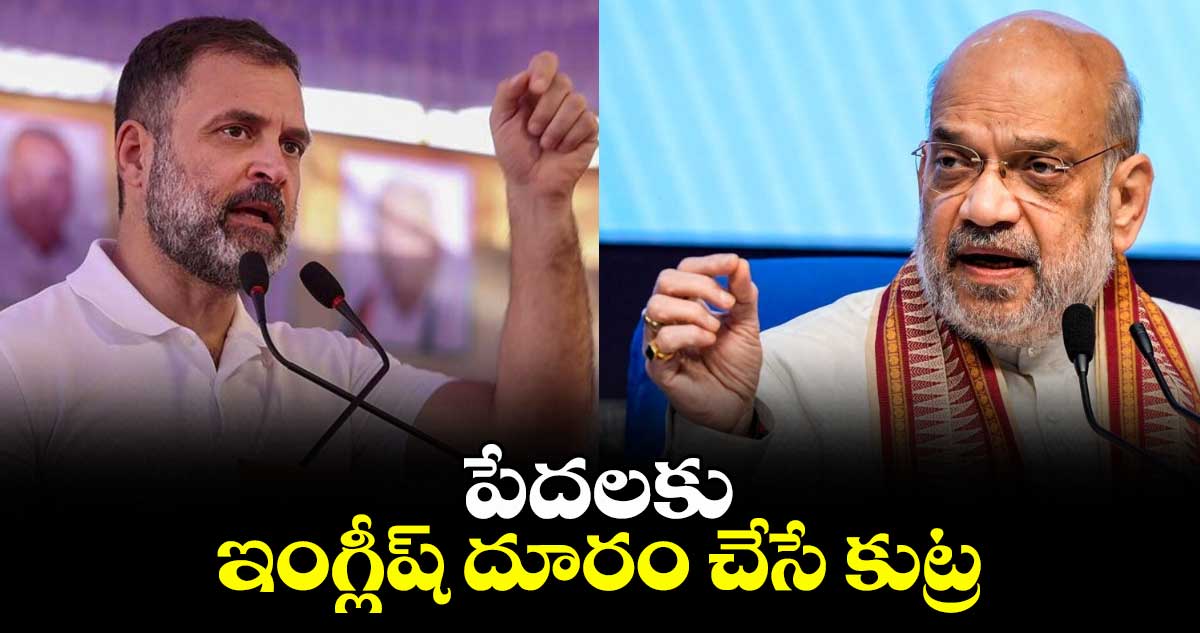 పేదలకు ఇంగ్లీష్ దూరం చేసే కుట్ర: అమిత్ షాకు రాహుల్ కౌంటర్
