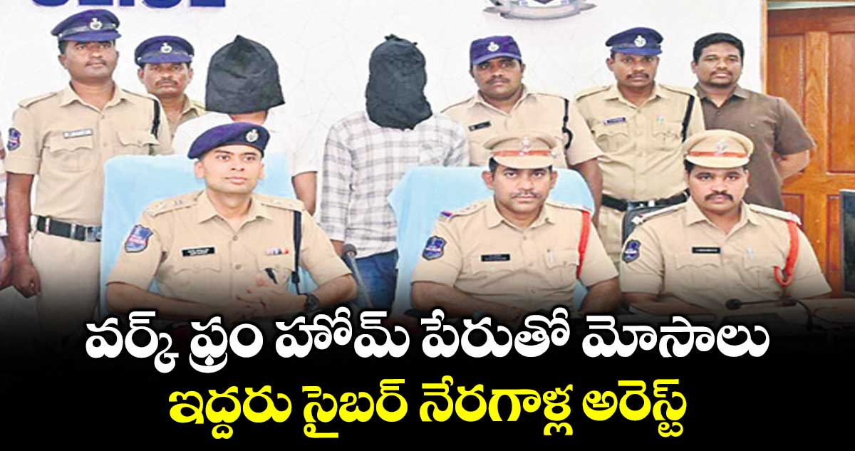 వర్క్ ఫ్రం హోమ్ పేరుతో మోసాలు ...ఇద్దరు సైబర్ నేరగాళ్ల అరెస్ట్