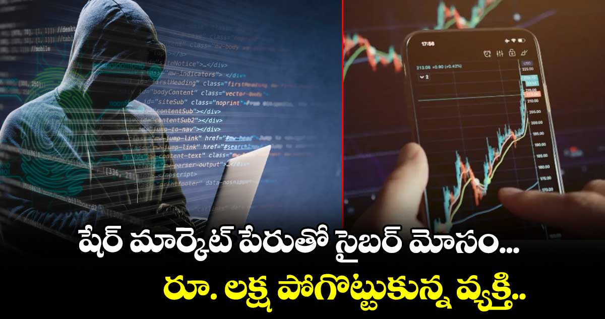 షేర్ మార్కెట్ పేరుతో సైబర్ మోసం... రూ. లక్ష పోగొట్టుకున్న వ్యక్తి..