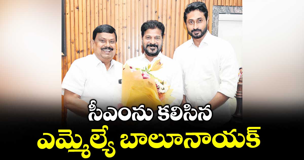 సీఎంను కలిసిన ఎమ్మెల్యే బాలూనాయక్