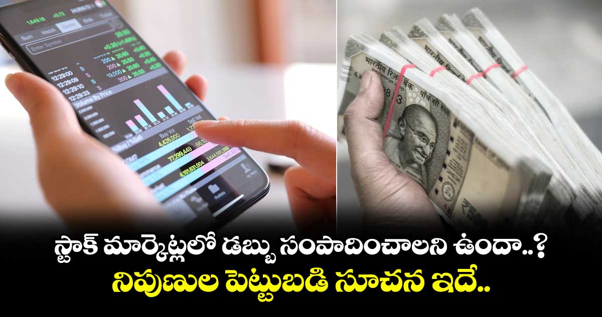 స్టాక్ మార్కెట్లలో డబ్బు సంపాదించాలని ఉందా..? నిపుణుల పెట్టుబడి సూచన ఇదే..