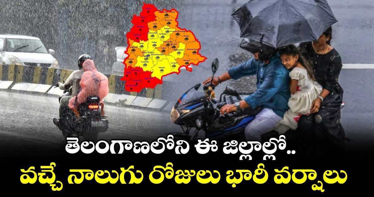 Rain Alert: తెలంగాణలోని ఈ జిల్లాల్లో నాలుగు రోజులు భారీ వర్షాలు