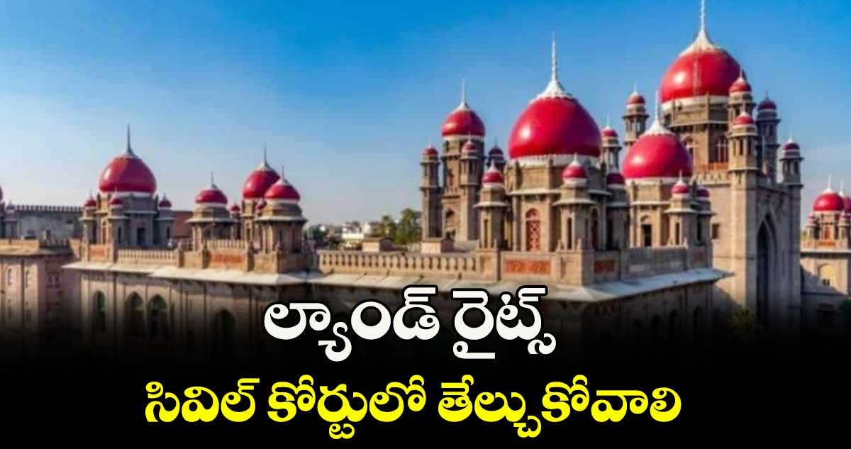 ల్యాండ్‌‌ రైట్స్‌‌ సివిల్‌‌ కోర్టులో తేల్చుకోవాలి : హైకోర్టు