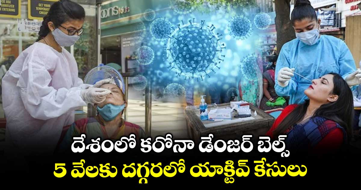దేశంలో కరోనా డేంజర్ బెల్స్ : 5 వేలకు దగ్గరలో యాక్టివ్ కేసులు