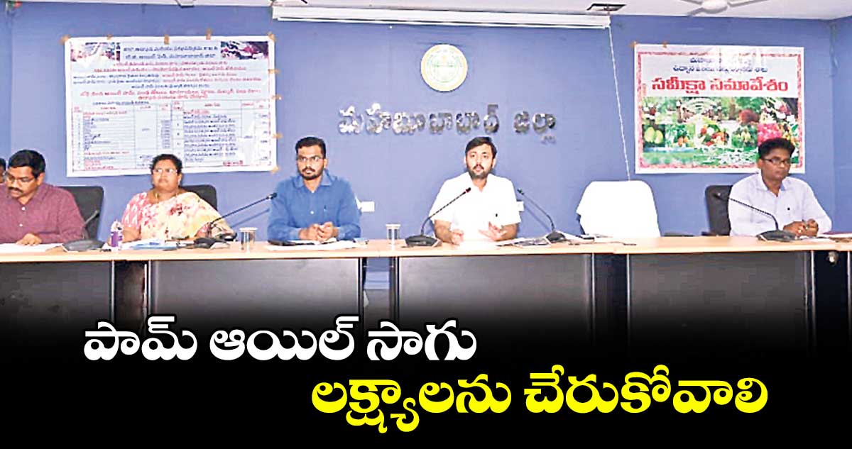 పామ్ ఆయిల్ సాగు లక్ష్యాలను చేరుకోవాలి : కలెక్టర్ అద్వైత్ కుమార్ సింగ్