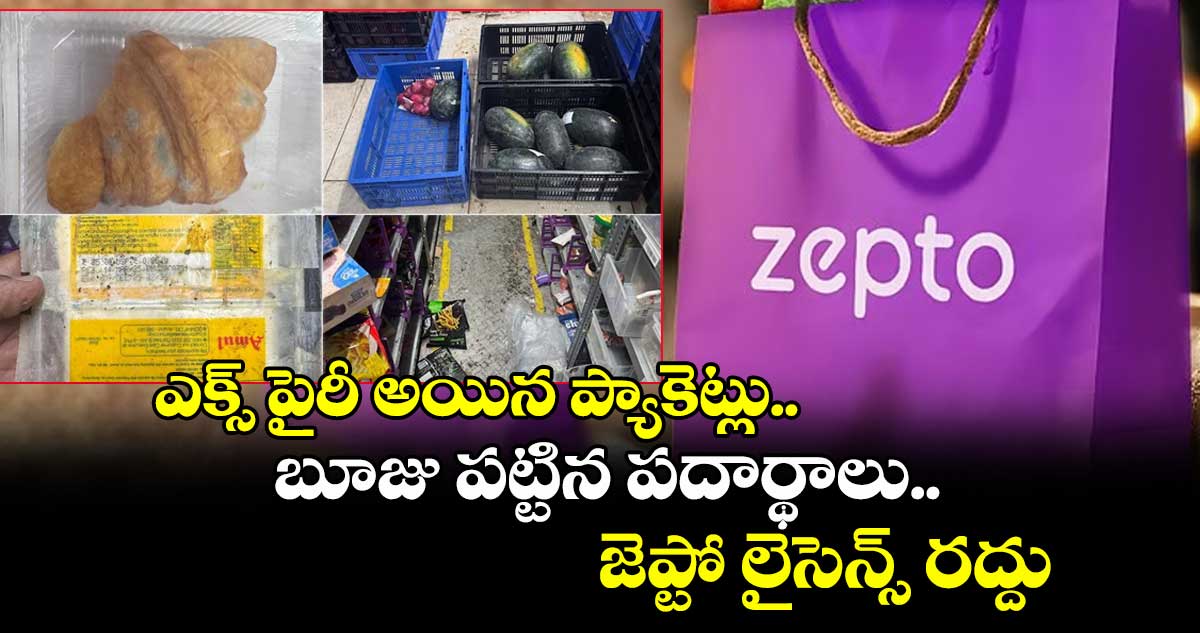 Zepto: ఎక్స్ పైరీ అయిన ప్యాకెట్లు.. బూజు పట్టిన పదార్థాలు.. జెప్టో లైసెన్స్ రద్దు
