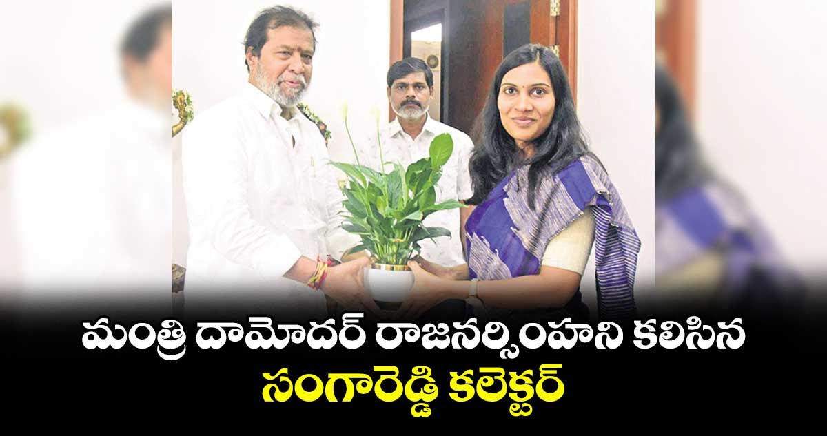 మంత్రి దామోదర్ రాజనర్సింహని కలిసిన సంగారెడ్డి కలెక్టర్