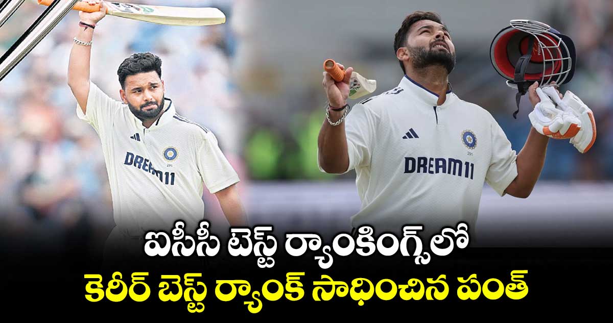 ఐసీసీ టెస్ట్ ర్యాంకింగ్స్లో కెరీర్ బెస్ట్ ర్యాంక్ సాధించిన పంత్