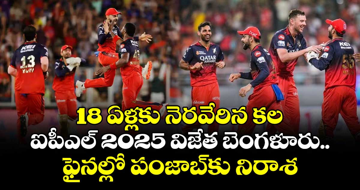 IPL 2025 Final: 18 ఏళ్లకు నెరవేరిన కల: ఐపీఎల్ 2025 విజేత బెంగళూరు.. ఫైనల్లో పంజాబ్కు నిరాశ