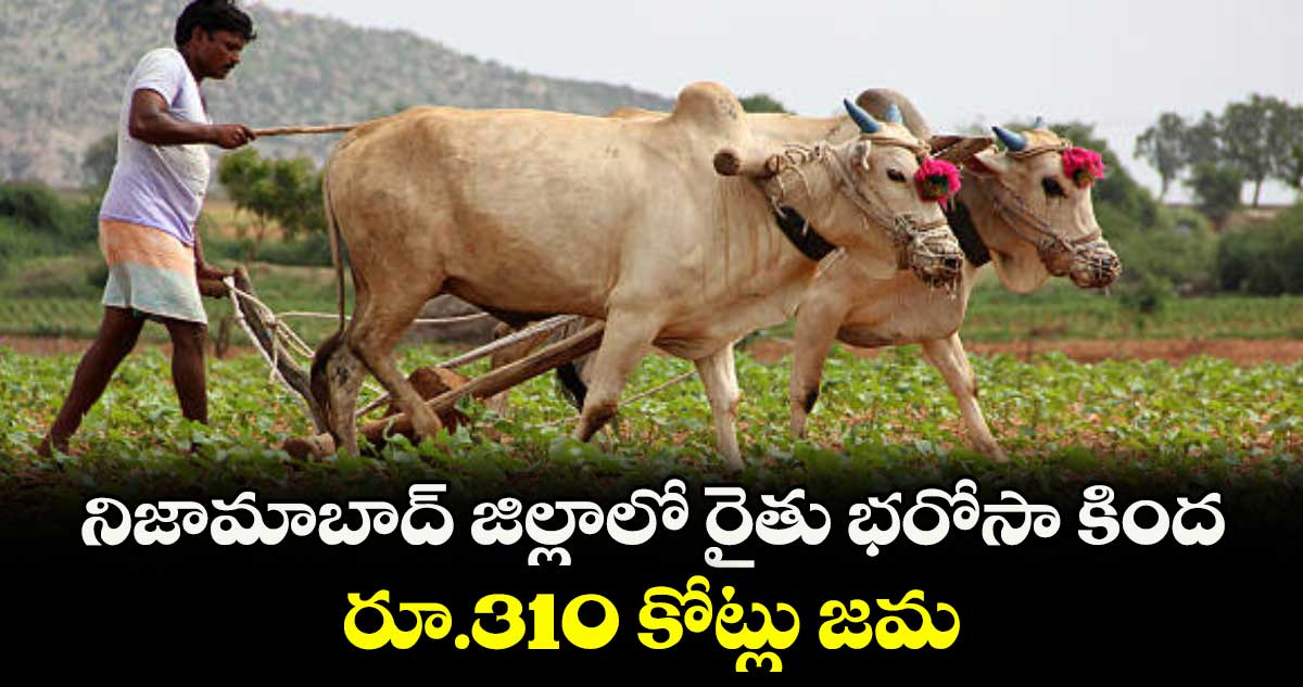 నిజామాబాద్ జిల్లాలో రైతు భరోసా కింద రూ.310 కోట్లు జమ