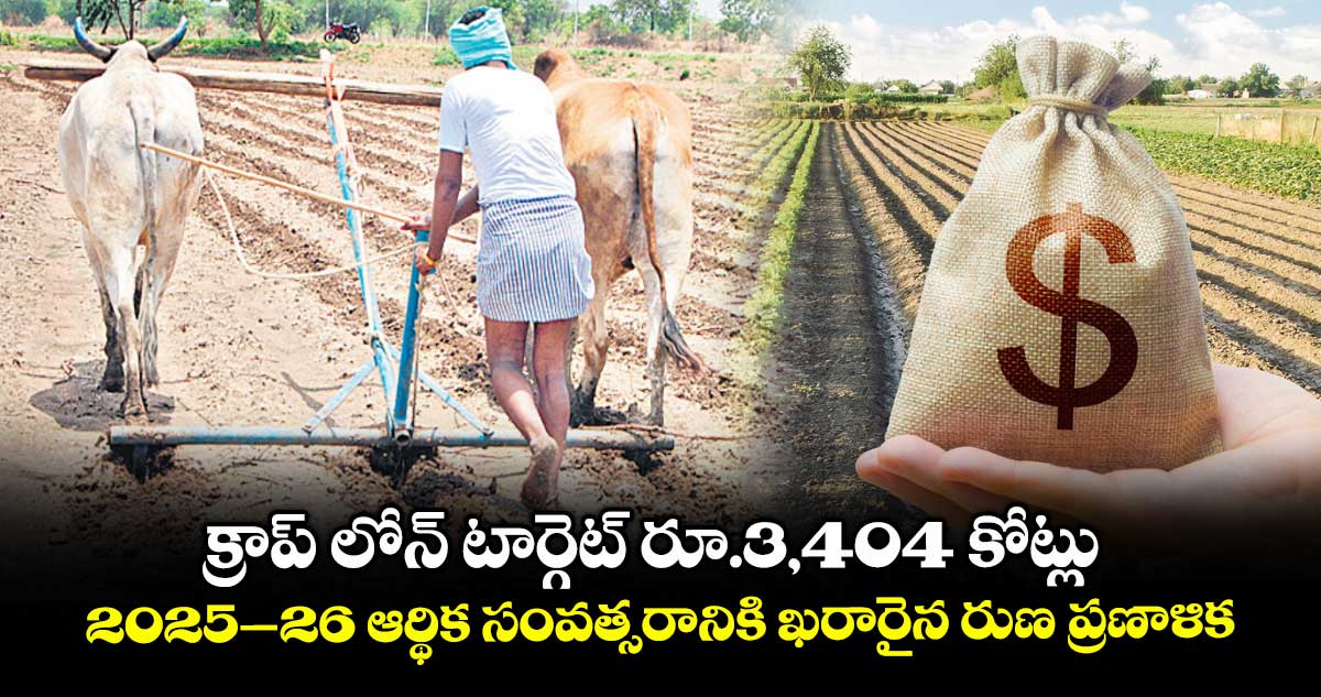 క్రాప్ లోన్ టార్గెట్ రూ.3,404 కోట్లు .. 2025–26 ఆర్థిక సంవత్సరానికి ఖరారైన రుణ ప్రణాళిక
