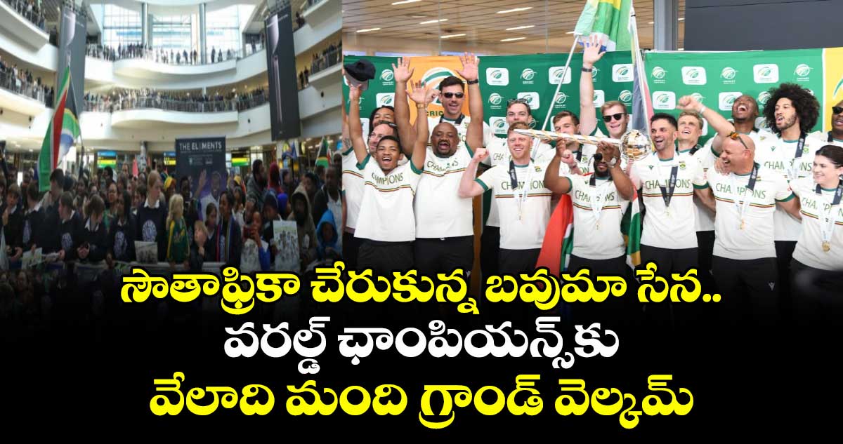 South Africa Cricket Team: సౌతాఫ్రికా చేరుకున్న బవుమా సేన.. వరల్డ్ ఛాంపియన్స్కు వేలాది మంది గ్రాండ్ వెల్కమ్