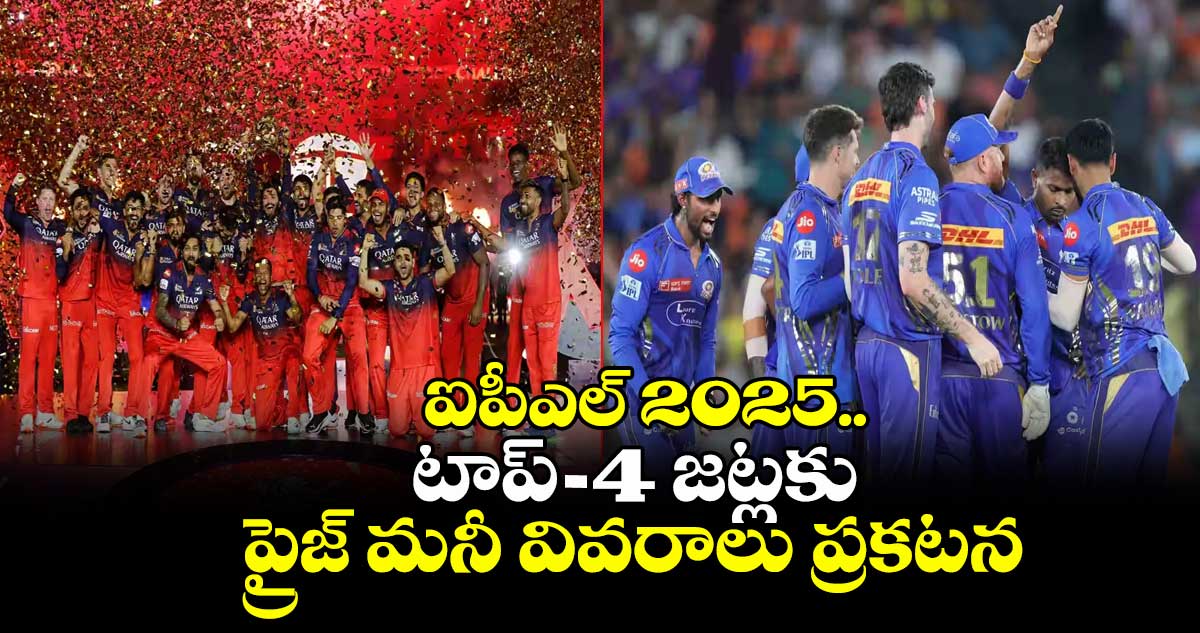 IPL 2025: ఐపీఎల్ 2025.. టాప్-4 జట్లకు ప్రైజ్ మనీ వివరాలు ప్రకటన