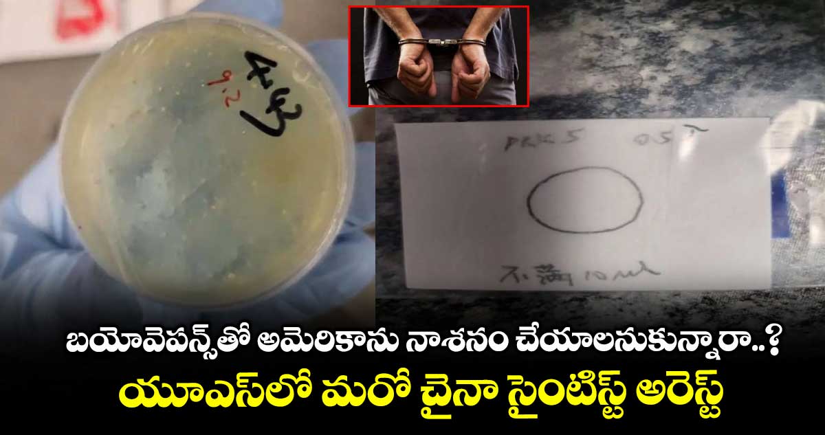 బయోవెపన్స్తో అమెరికాను నాశనం చేయాలనుకున్నారా..? యూఎస్లో మరో చైనా సైంటిస్ట్ అరెస్ట్