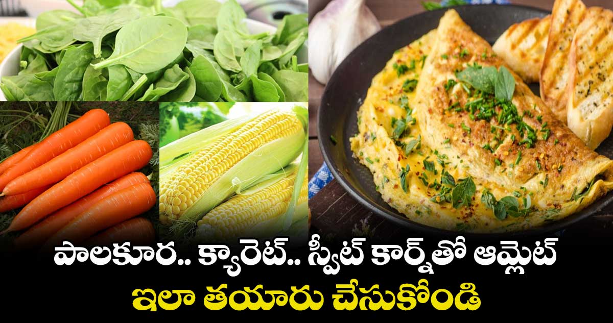 Egg Receipe: పాలకూర.. క్యారెట్.. స్వీట్ కార్న్తో ఆమ్లెట్.. ఇలా తయారు చేసుకోండి
