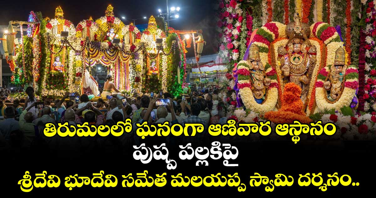 తిరుమలలో ఘనంగా ఆణివార ఆస్థానం.. పుష్ప పల్లకిపై శ్రీదేవి భూదేవి సమేత మలయప్ప స్వామి దర్శనం..