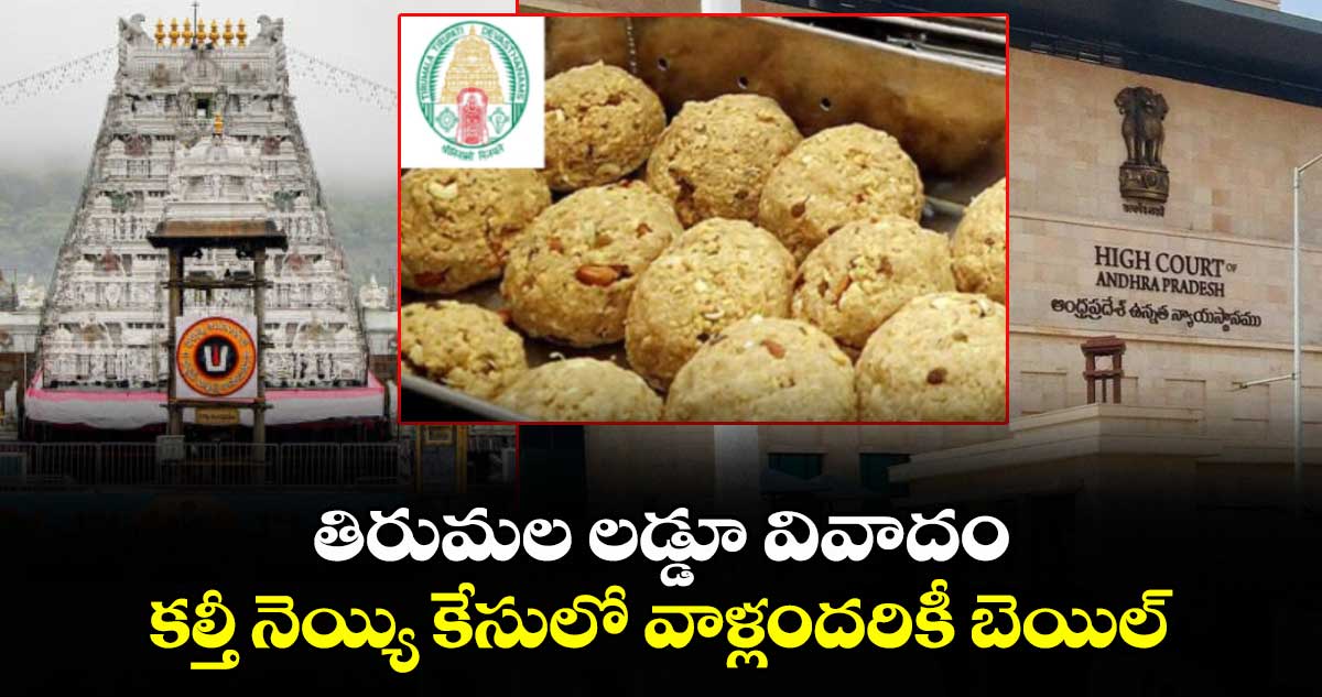 తిరుమల లడ్డూ వివాదం : కల్తీ నెయ్యి కేసులో వాళ్లందరికీ బెయిల్