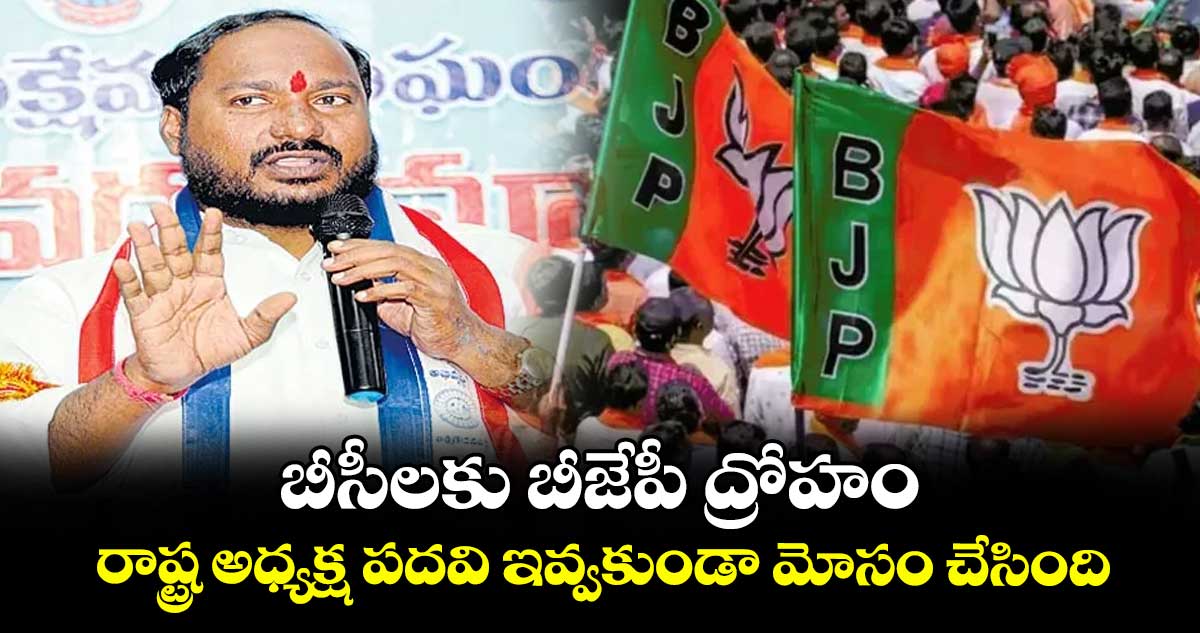 బీసీలకు బీజేపీ ద్రోహం..రాష్ట్ర అధ్యక్ష పదవి ఇవ్వకుండా మోసం చేసింది: జాజుల