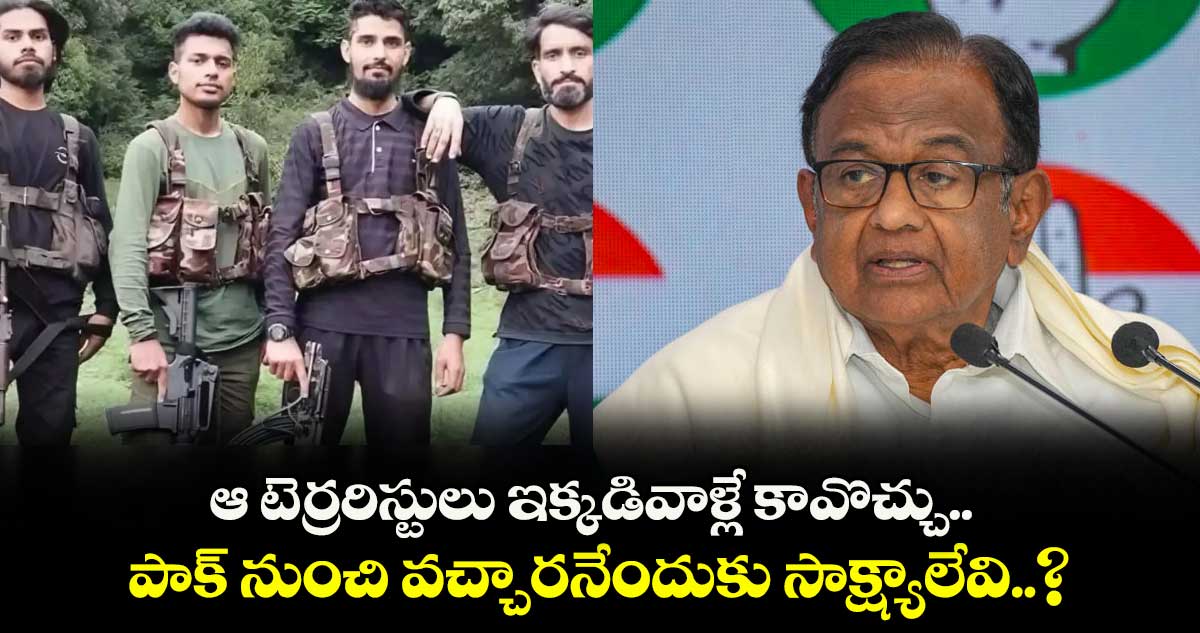 ఆ టెర్రరిస్టులు ఇక్కడివాళ్లే కావొచ్చు.. పాక్ నుంచి వచ్చారనేందుకు సాక్ష్యాలేవి..? చిదంబరం