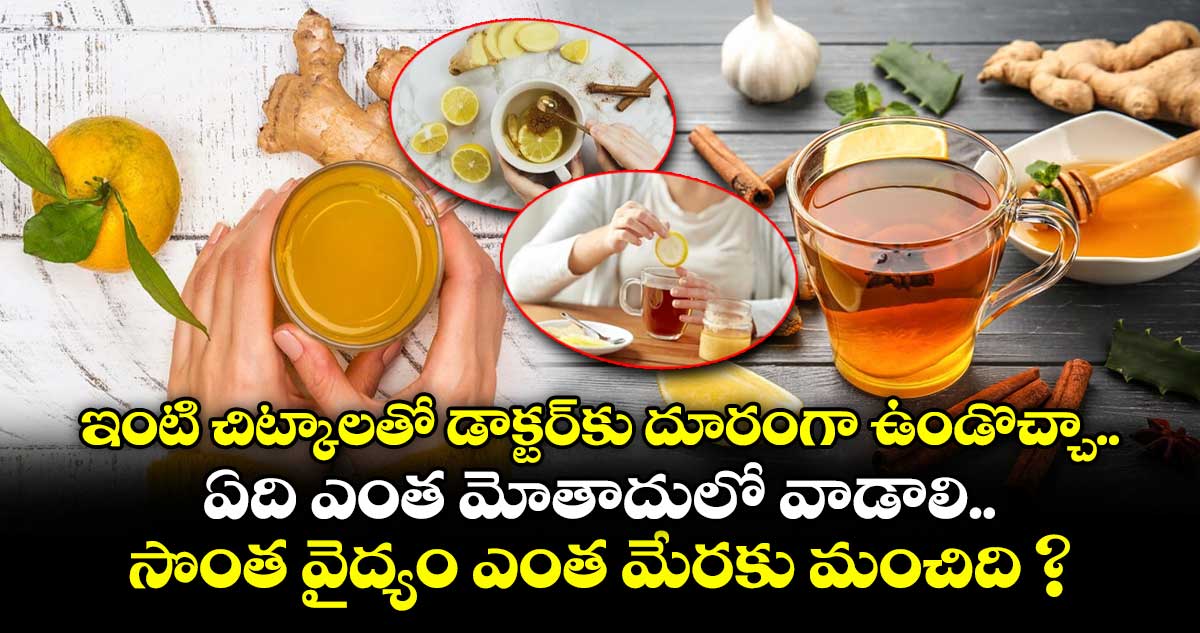 ఇంటి చిట్కాలతో డాక్టర్కు దూరంగా ఉండొచ్చా.. ఏది ఎంత మోతాదులో వాడాలి.. సొంత వైద్యం ఎంత మేరకు మంచిది ?