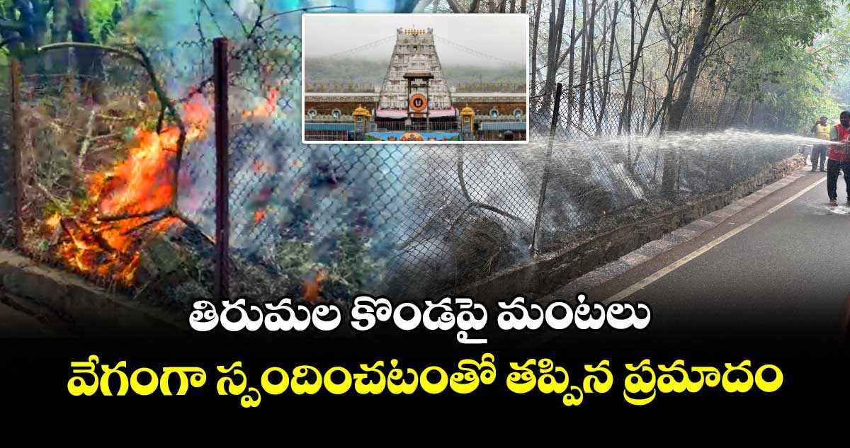తిరుమల కొండపై మంటలు : వేగంగా స్పందించటంతో తప్పిన ప్రమాదం