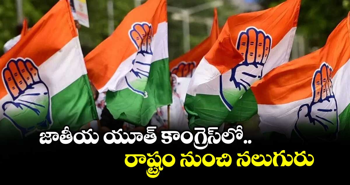 జాతీయ యూత్ కాంగ్రెస్లో రాష్ట్రం నుంచి నలుగురు