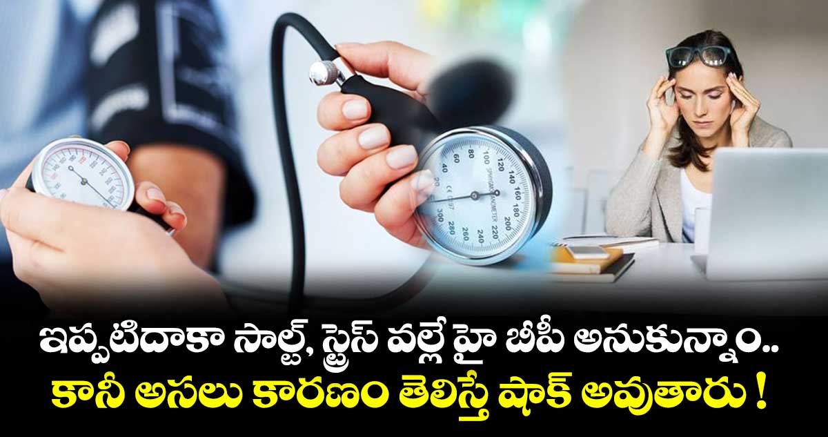 ఇప్పటిదాకా సాల్ట్, స్ట్రెస్ వల్లే హై బీపీ అనుకున్నాం.. కానీ అసలు కారణం తెలిస్తే షాక్ అవుతారు !