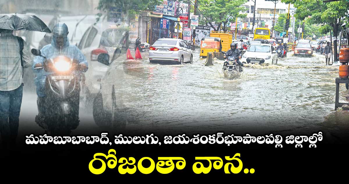 మహబూబాబాద్, ములుగు, జయశంకర్భూపాలపల్లి జిల్లాల్లో  రోజంతా వాన..