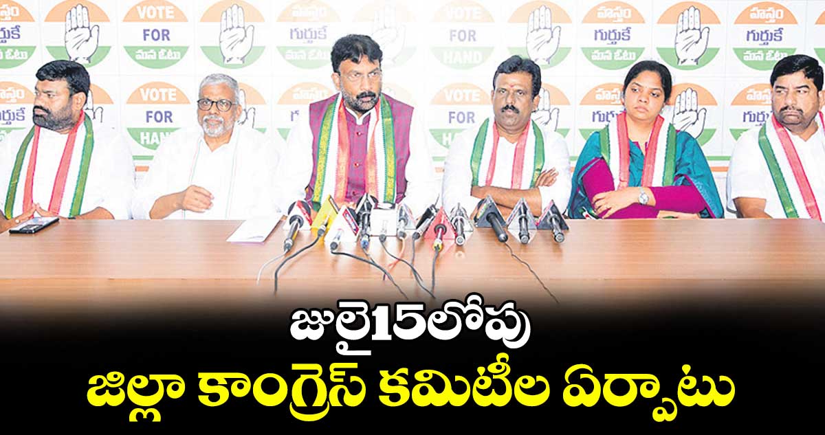 జులై15లోపు జిల్లా కాంగ్రెస్ కమిటీల ఏర్పాటు : జె.కుసుమ కుమార్