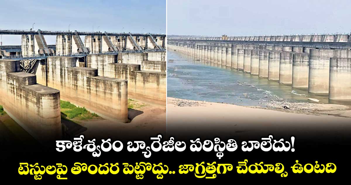 కాళేశ్వరం బ్యారేజీల పరిస్థితి బాలేదు!.. టెస్టులపై తొందర పెట్టొద్దు.. జాగ్రత్తగా చేయాల్సి ఉంటది