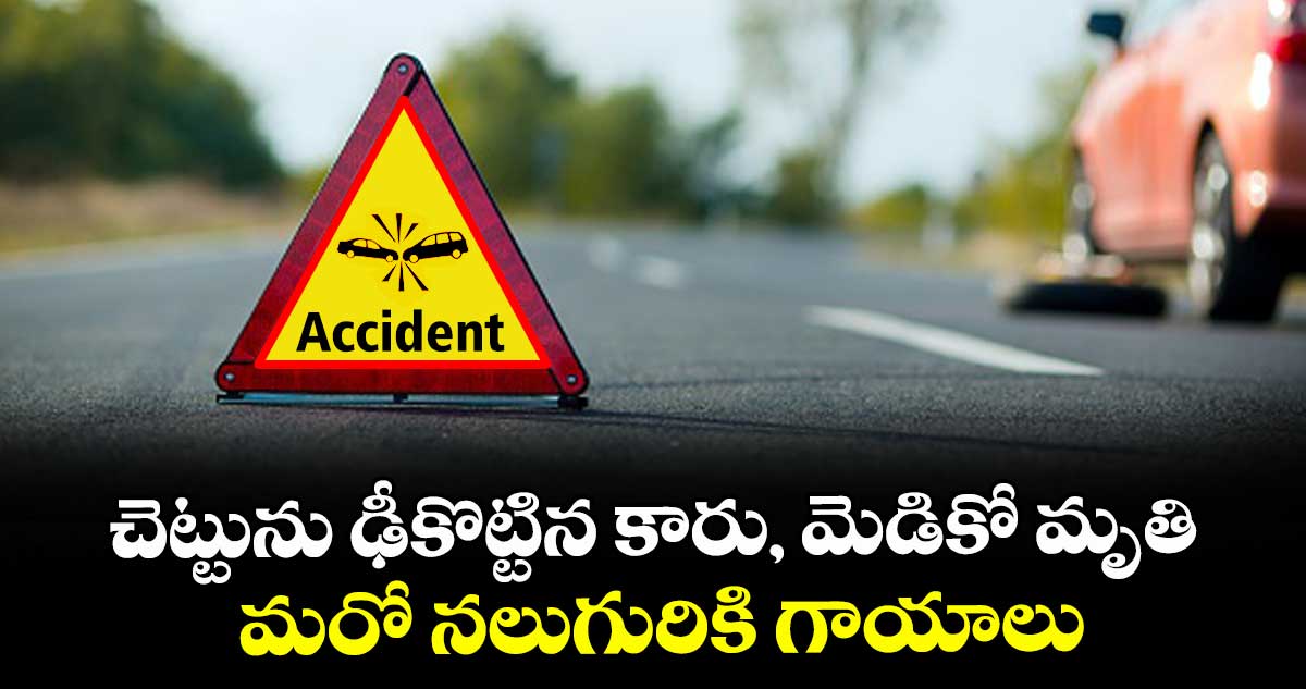 చెట్టును ఢీకొట్టిన కారు, మెడికో మృతి...మరో నలుగురికి గాయాలు